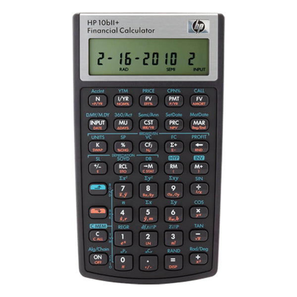 HP HP10BINT 10BII+ English Calculator with Sleeve, Battery Operated, Black