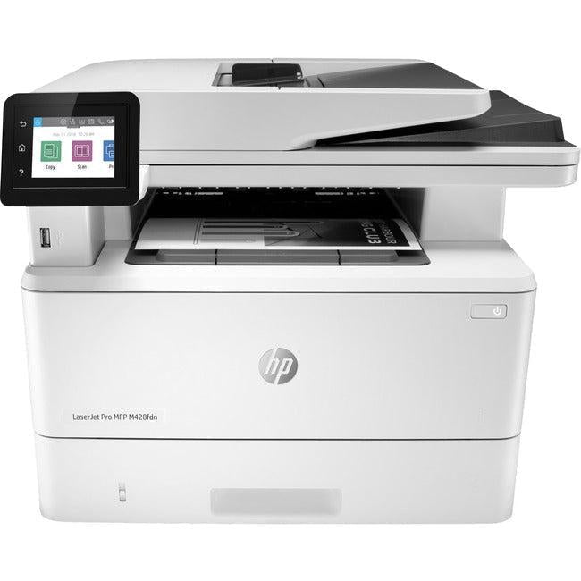 HP LaserJet Pro M428f M428fdn Laser Multifunction Printer-Monochrome-Copier/Fax/Scanner-38 ppm Mono Print-4800x600 Print-Automatic Duplex Print-80000 Pages Monthly-350 sheets Input-Color Scanner-Monochrome Fax-Gigabit Ethernet W1A29A#BGJ
