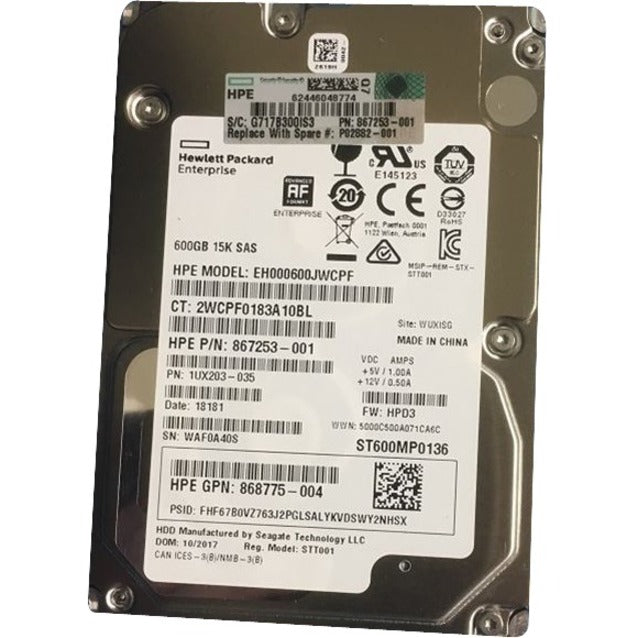 HPE - Certified Genuine Parts 600 GB Hard Drive - 2.5" Internal - SAS