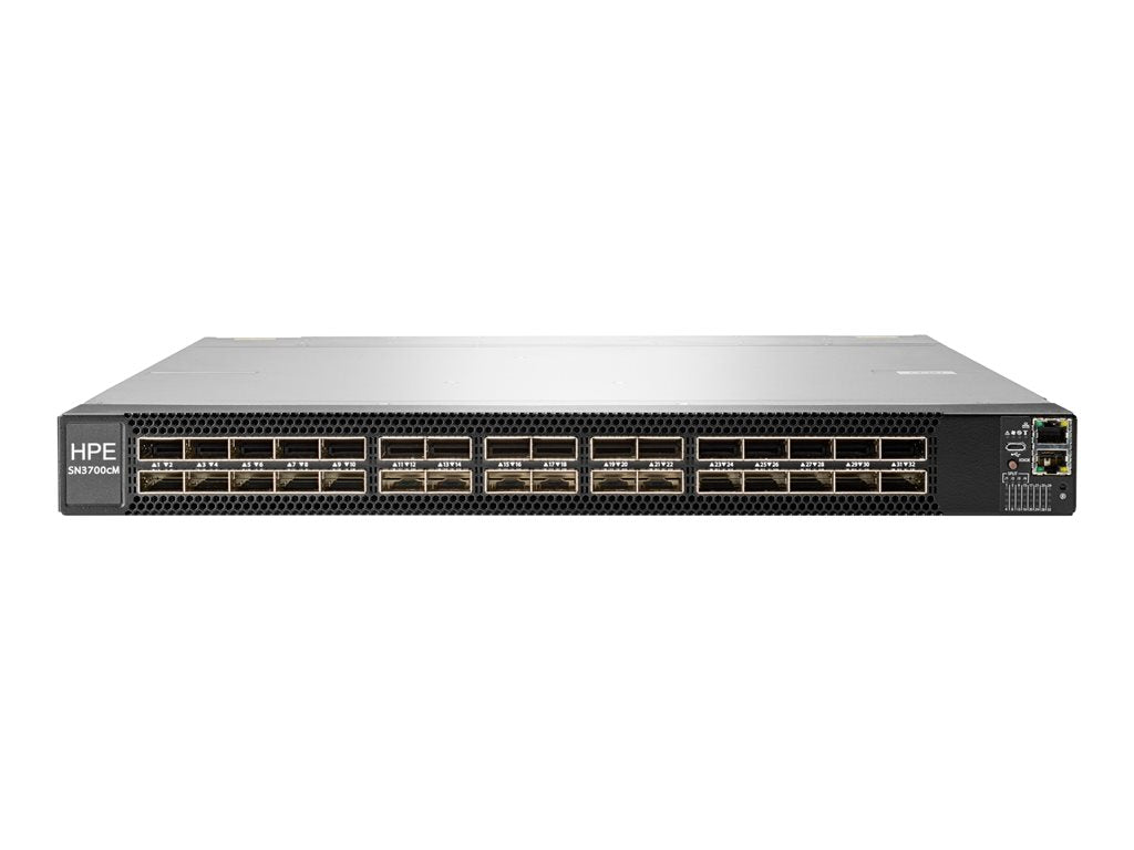 HPE SN3700cM with NVIDIA Cumulus - M-Series - switch - L3 - managed - 32 x 100 Gigabit QSFP28 - back to front airflow - rack-mountable S2T78A