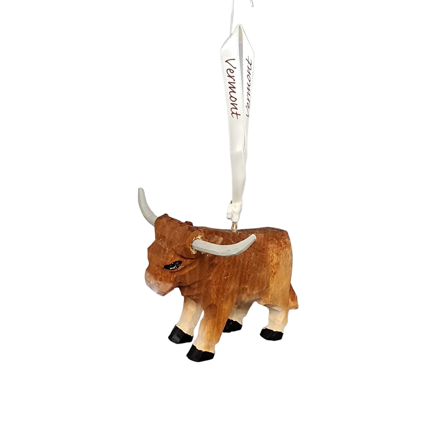 Handcarved Wood Ornament - Longhorn