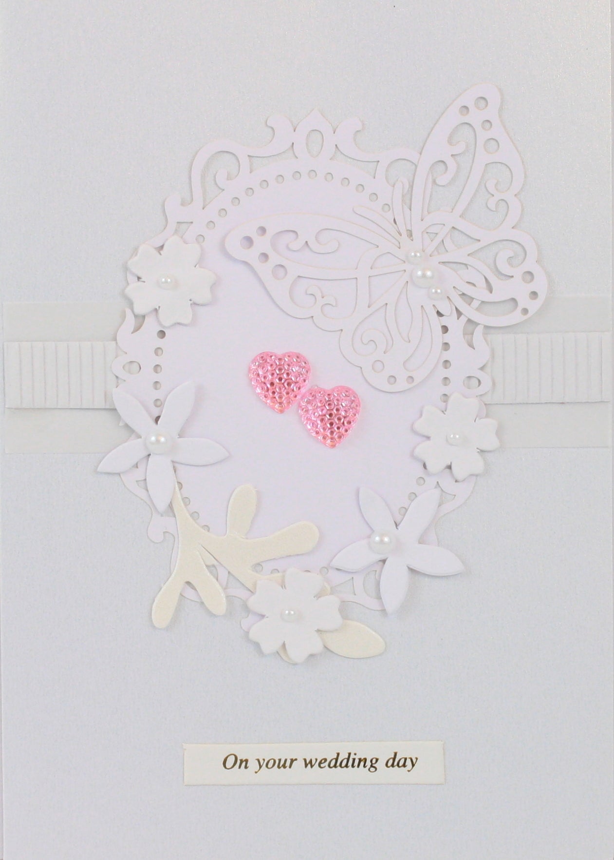 Handmade Embellished Card Collection - Wedding Day White Butterfly