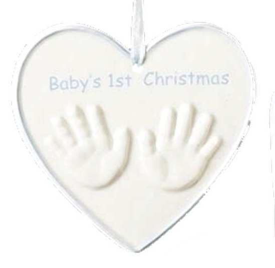 Hands in Heart Babies First Christmas - Blue