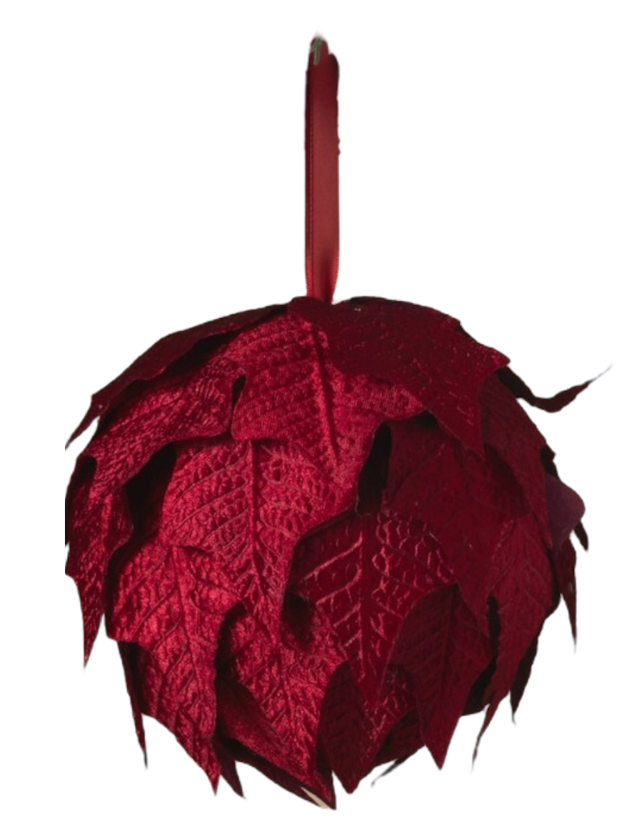 Hanging Poinsettia Ball -