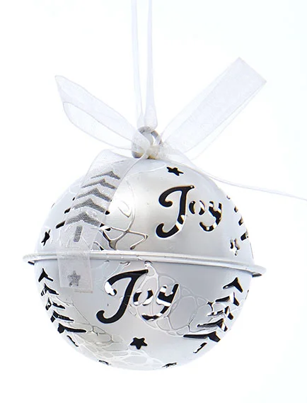 Hanging Word Bell Ornaments - Silver -