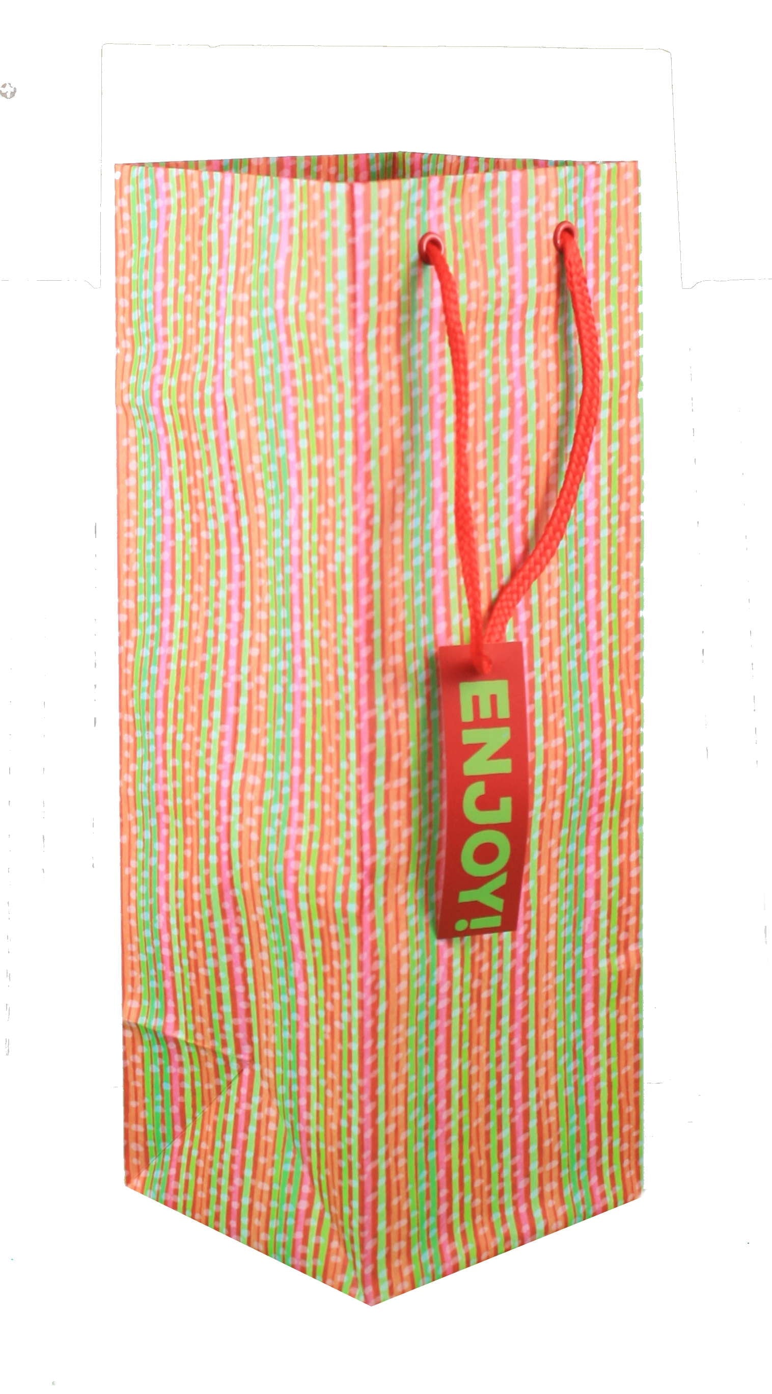 Heavyweight Bottle Gift Bag - Cotton Candy Stripes