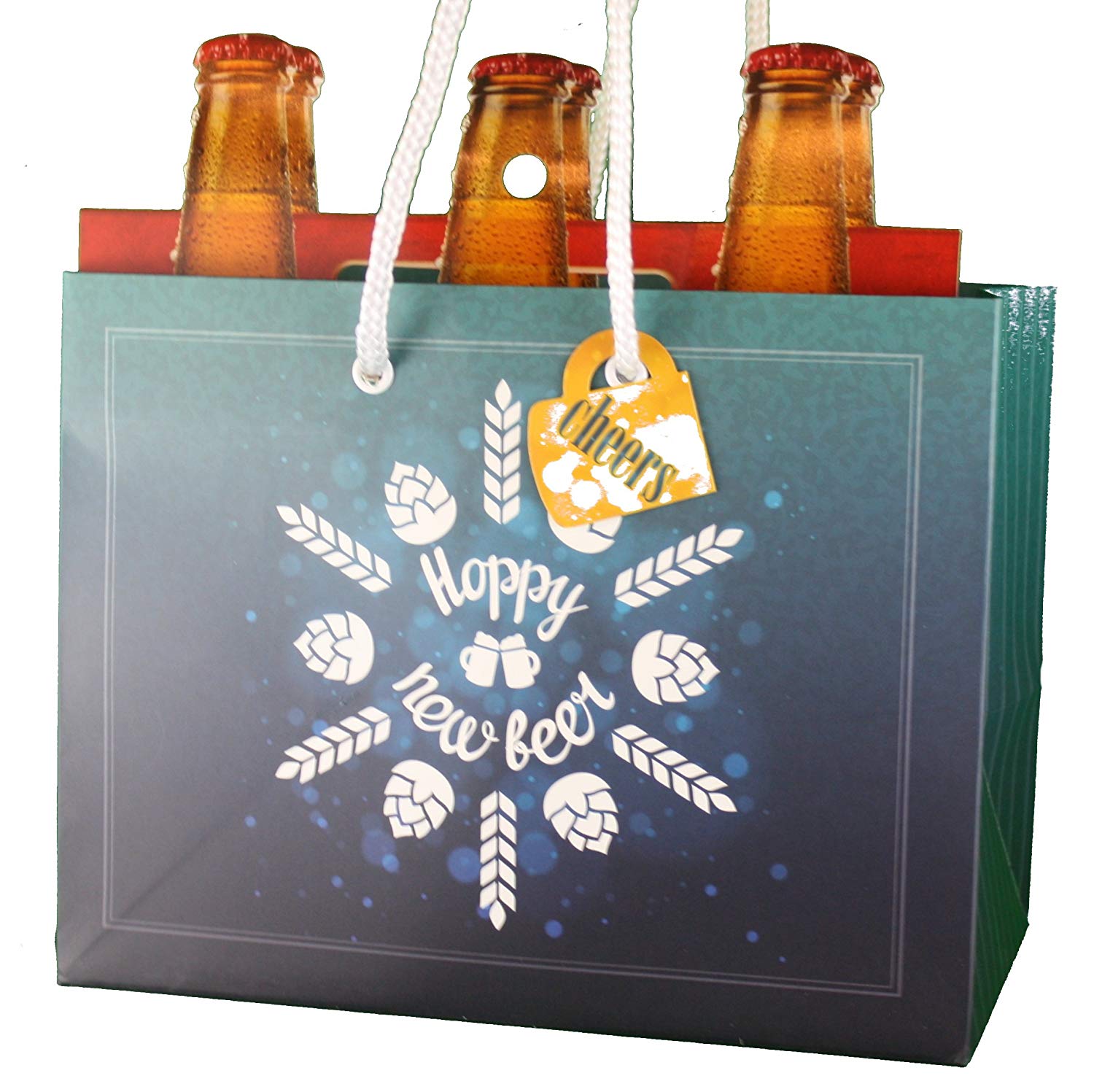 Heavyweight Gift Bag for 6-packs - Happy New Beer