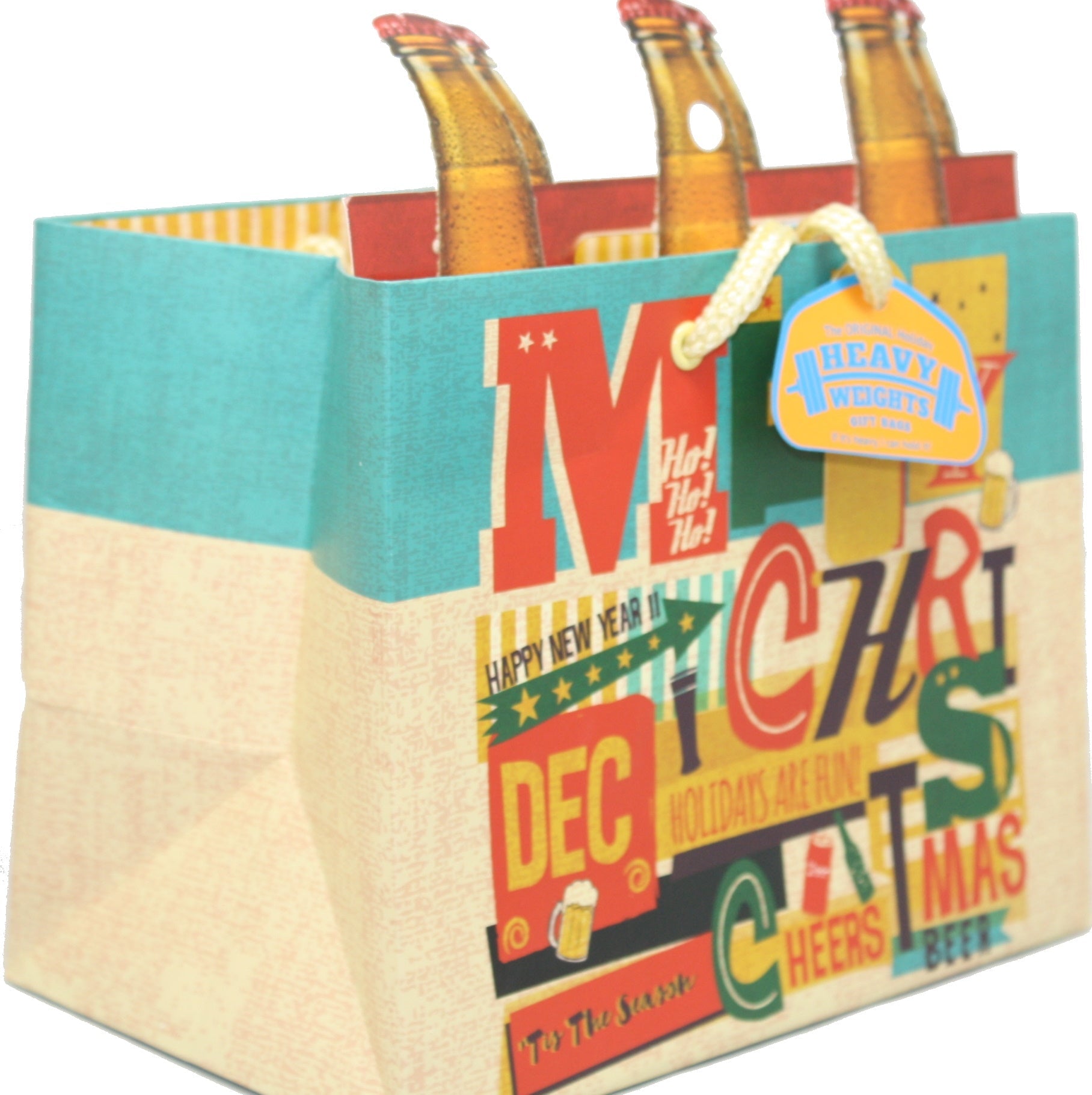 Heavyweight Gift Bag for 6-packs -Merry Christmas Cheers