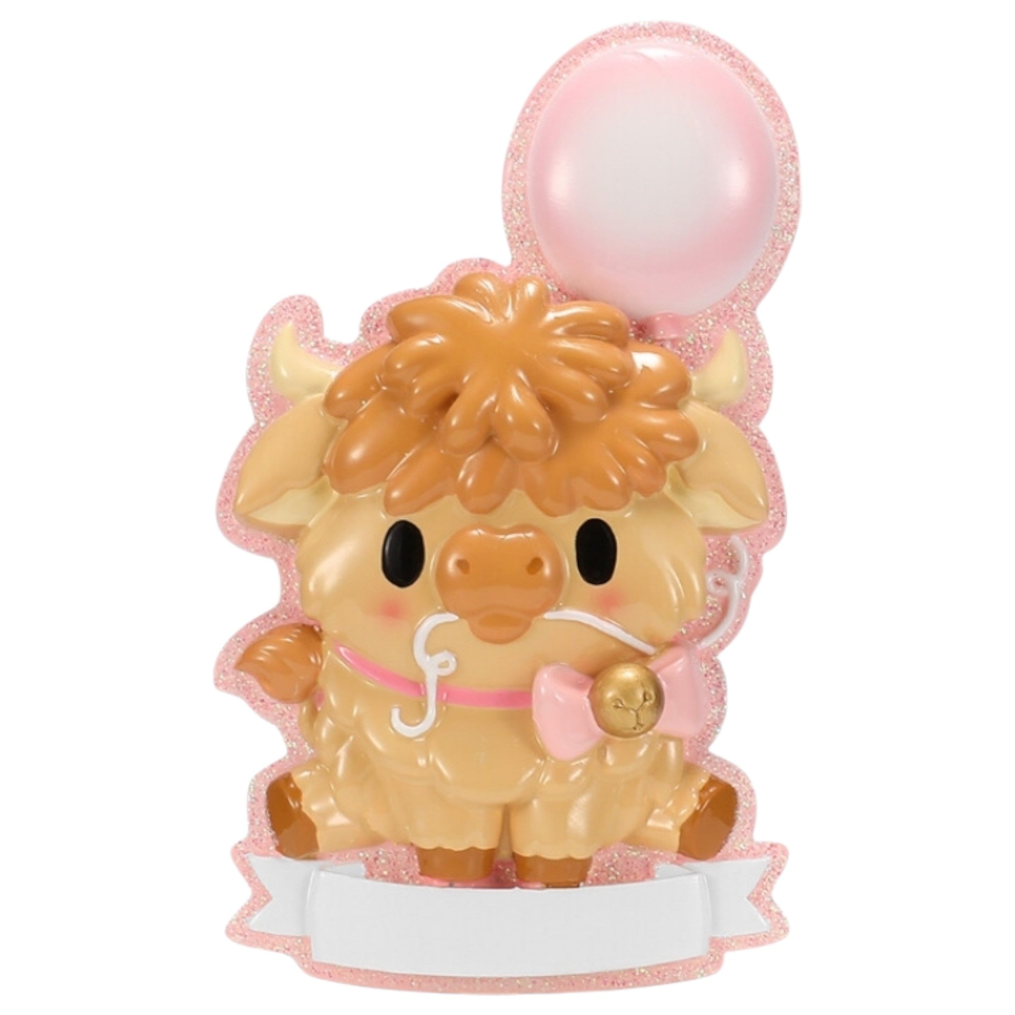 Highland Cow Cutesy Pink Baby Ornament