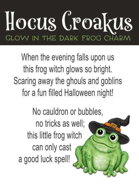 Hocus Crokus Glow in the Dark Toad Witch Pocket Charm