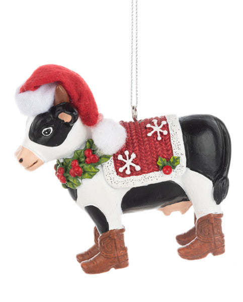 Holiday Cow Christmas Ornament