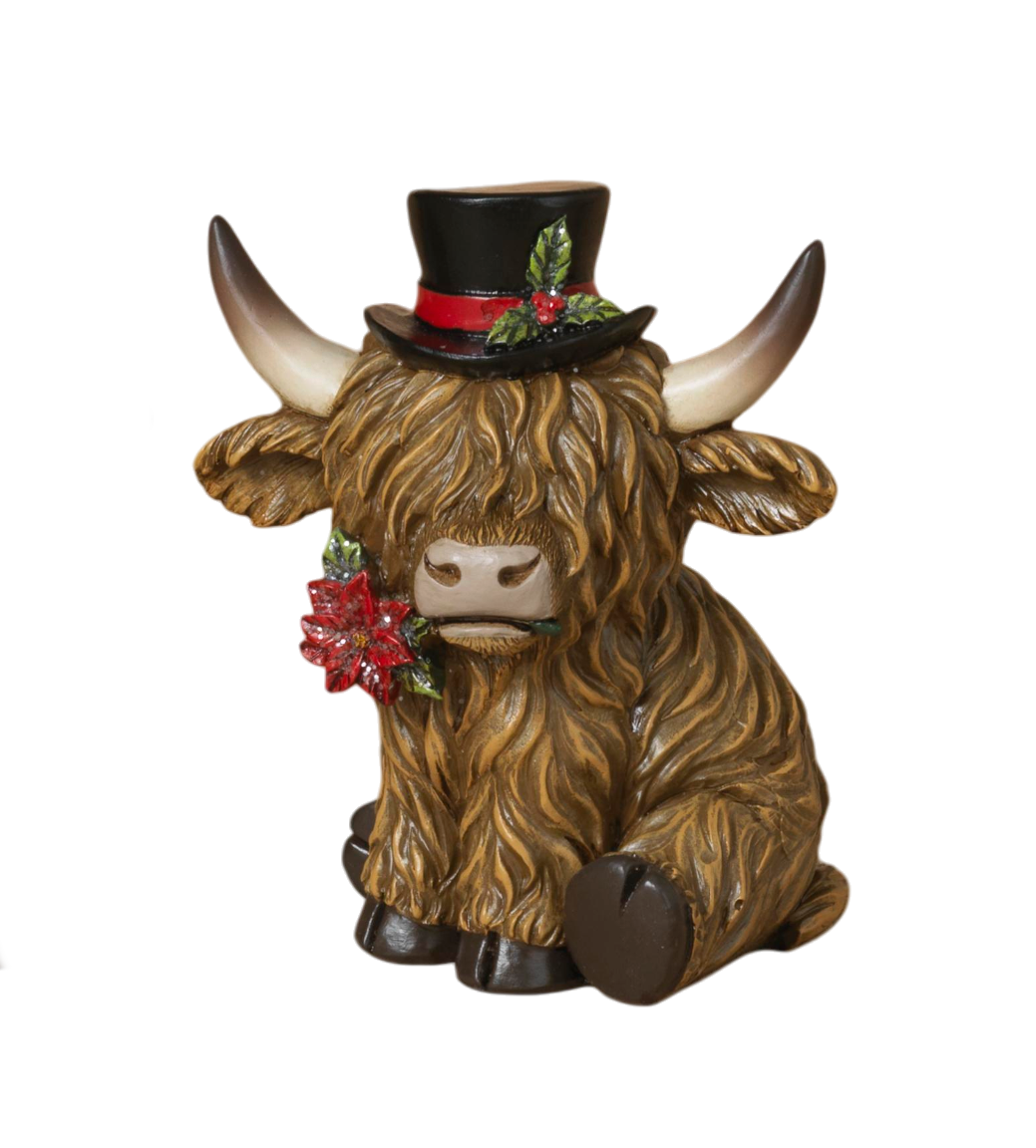 Holiday Highland Cow - Tophat