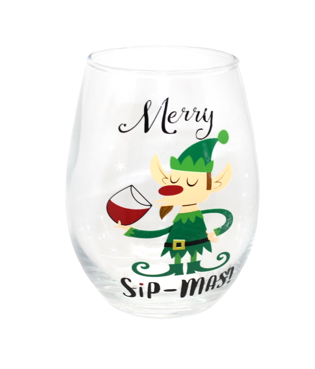 Holiday Wine Glass -