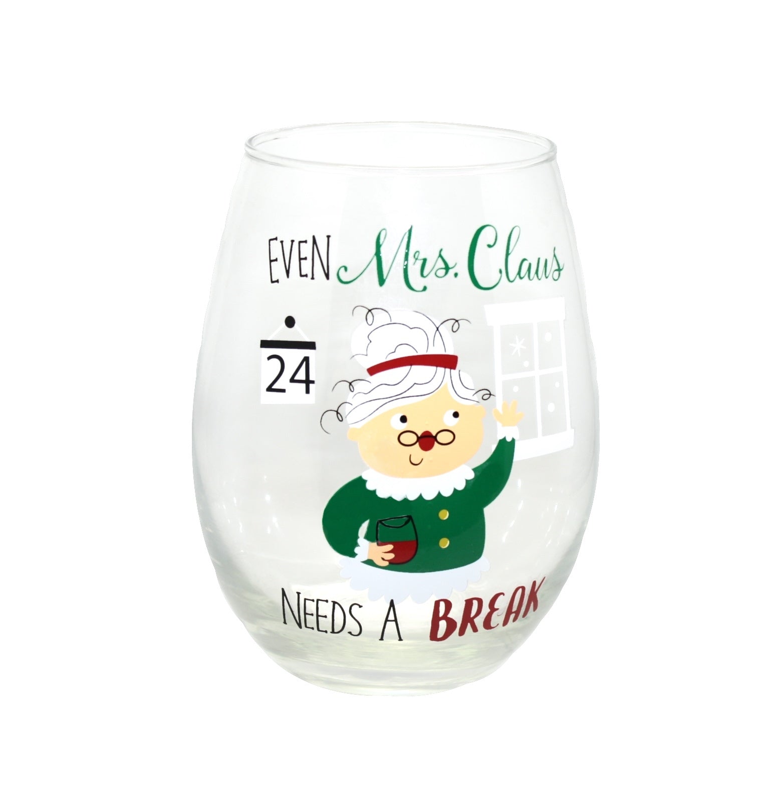Holiday Wine Glass -