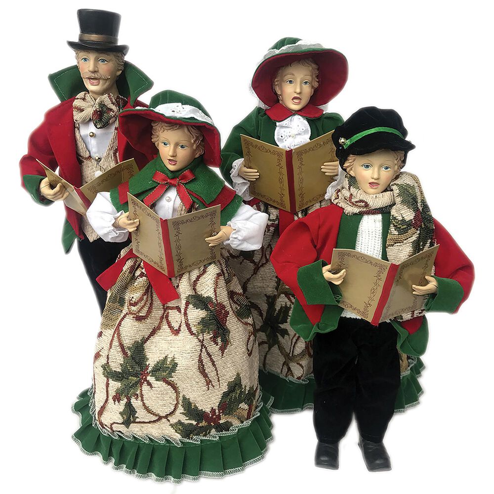 Holly Caroler Set Of 4 - 18 inch
