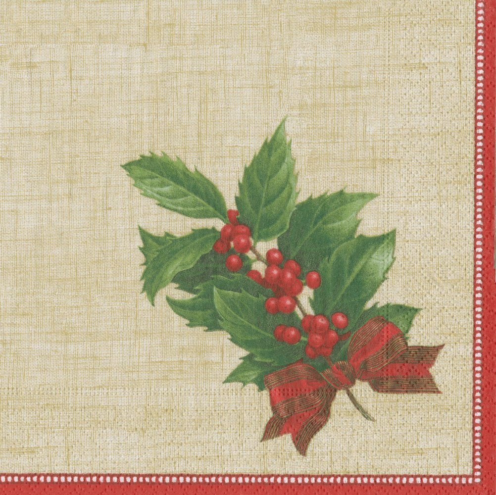 Holly Linen (Gold) - Cocktail Napkin