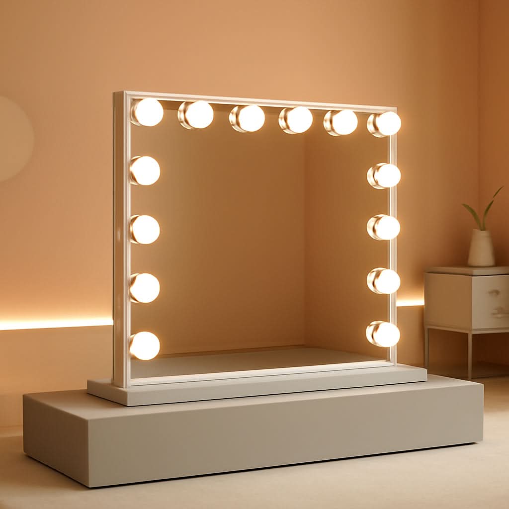 Hollywood Vanity Mirror With Lights 23x18 Inch Desk Or Wall Mount