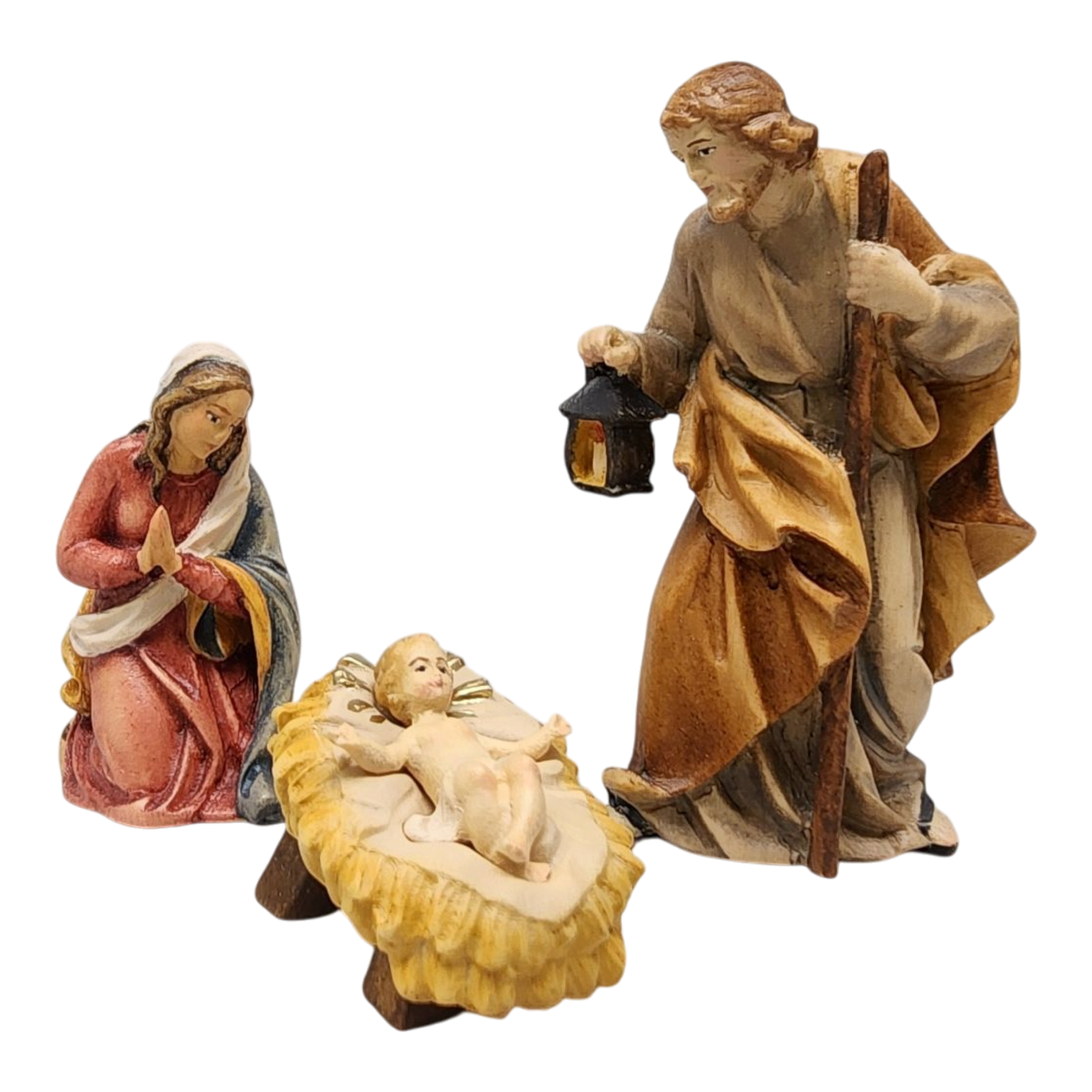 Holy Family - Hand Carved in Wood - 10cm (4 inch)