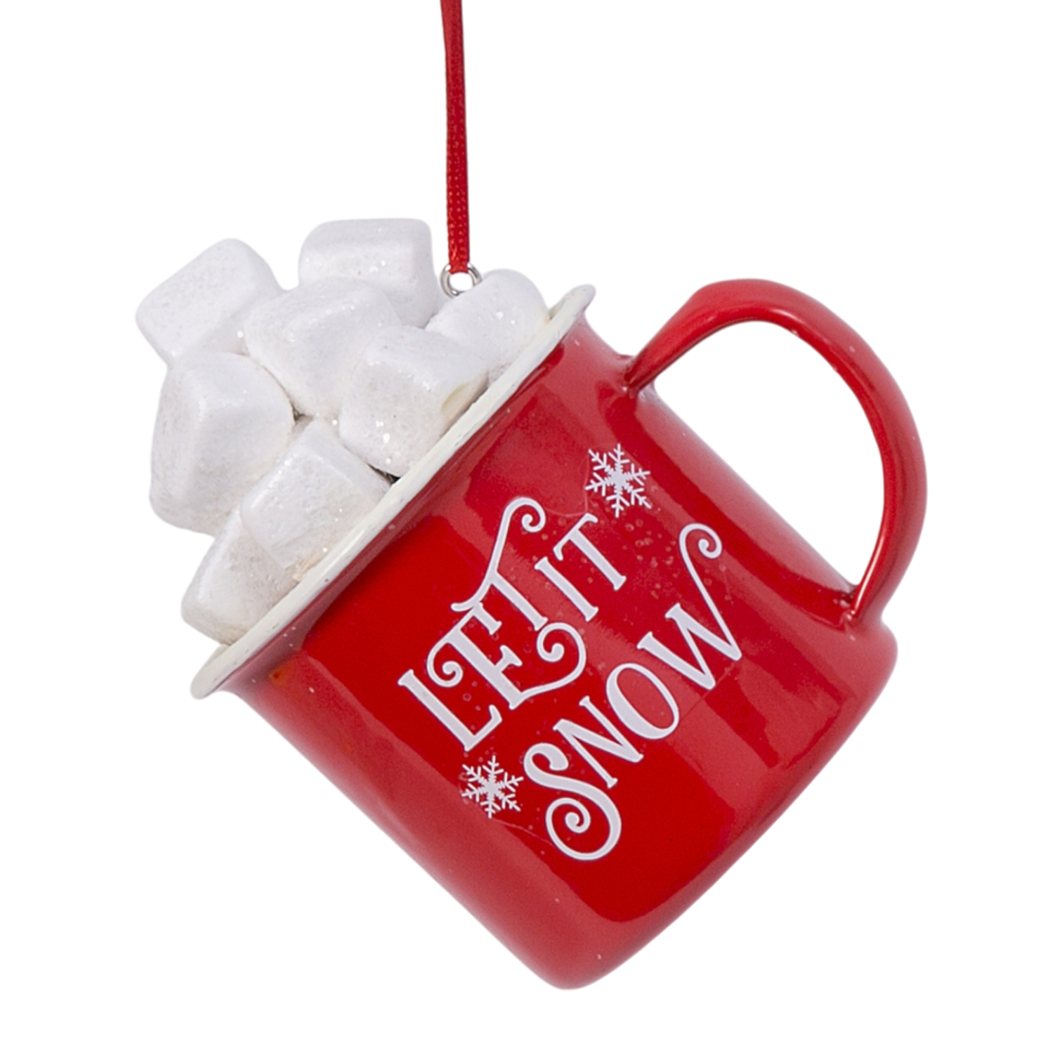Hot Cocoa Mug with Marshmallows Ornament - Let It Snow