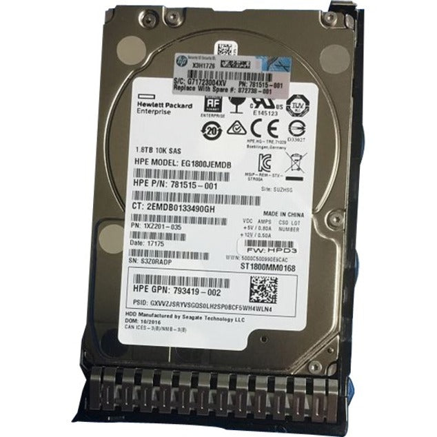 HPE 1.80 TB Hard Drive - 2.5 Internal - SAS (12Gb/s SAS)" 872738-001