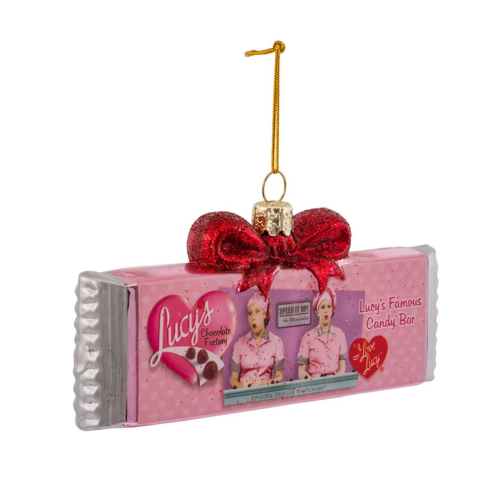 I Love Lucy Chocolate Bar Glass Ornament