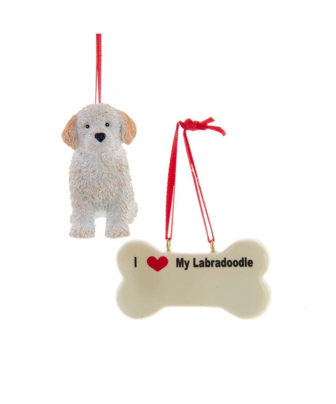 I love My Labradoodle (Light) With Dog Bone Ornaments