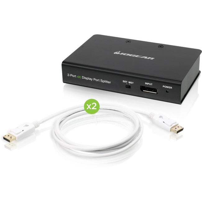 IOGEAR 2-Port DisplayPort 1.2 Cinema 4K Splitter & Multi-Monitor MST Hub w/Cables Kit GDPSP2KIT
