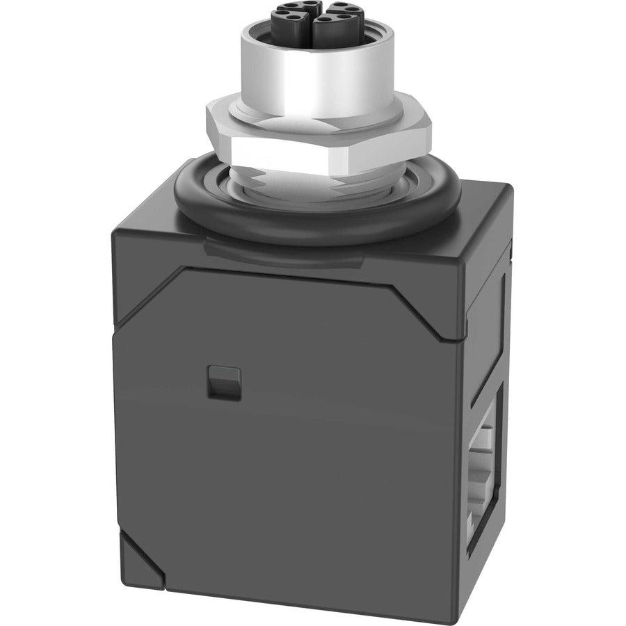 IndustrialNet M12 X-Code Female to 90° RJ45 Coupler Adapter
