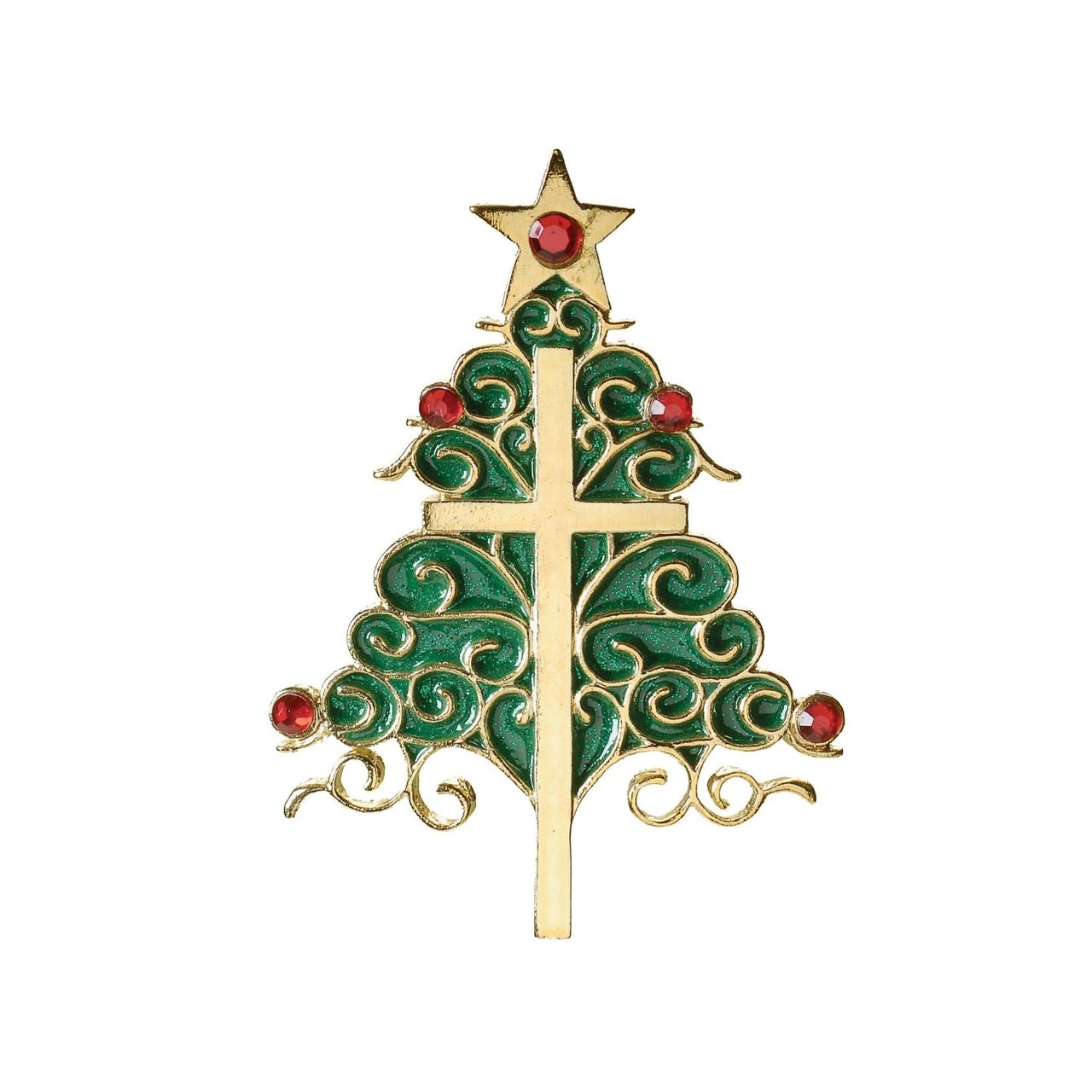 Inspirational Christmas Tree And Cross Ornament