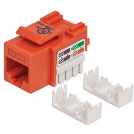 Intellinet Network Solutions Cat5e Keystone Jack, UTP, Punch-Down, Orange