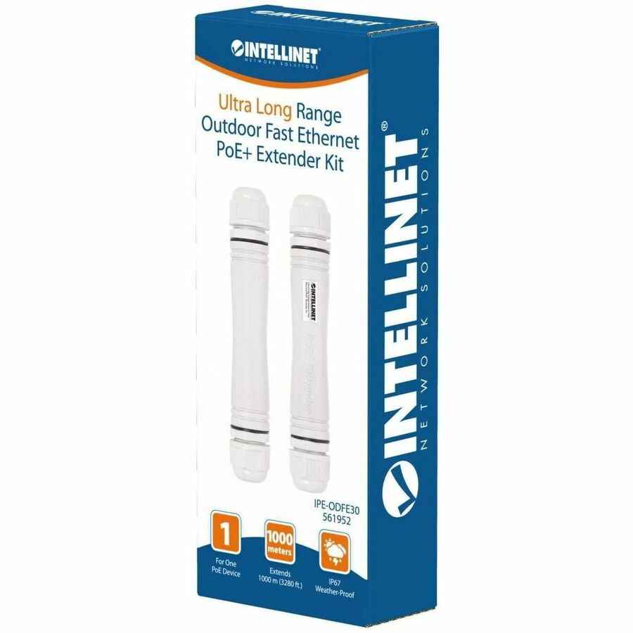 Intellinet Ultra Long Range Outdoor Fast Ethernet PoE+ Extender Kit - 30 W