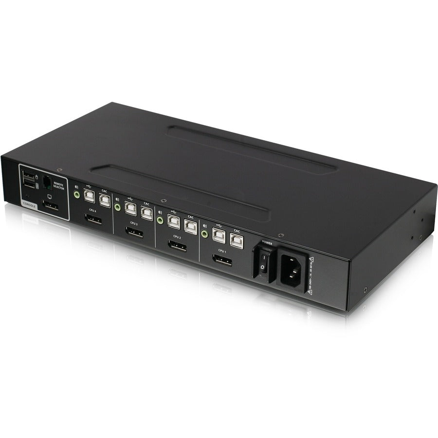 Iogear 4-Port Single View Displayport Kvm Switch W/Audio And Cac Support