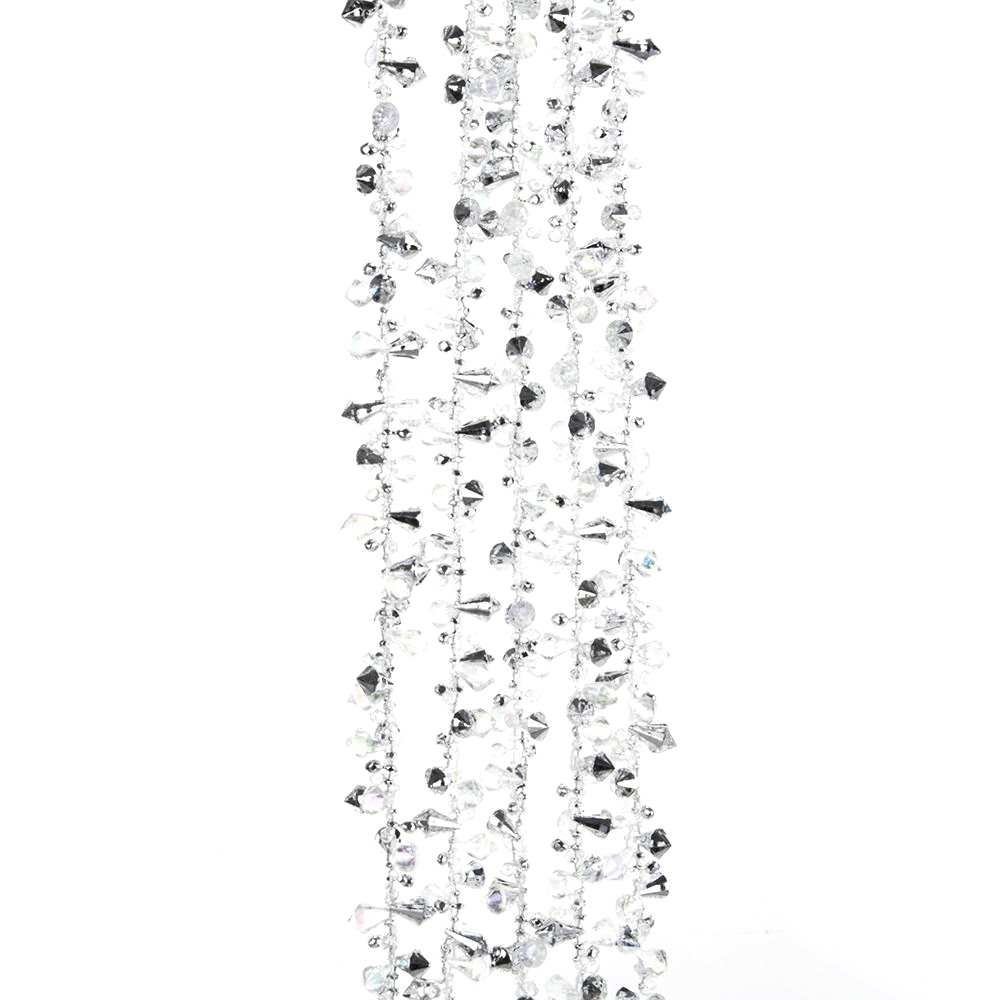 Iridescent and Silver Beaded Garland