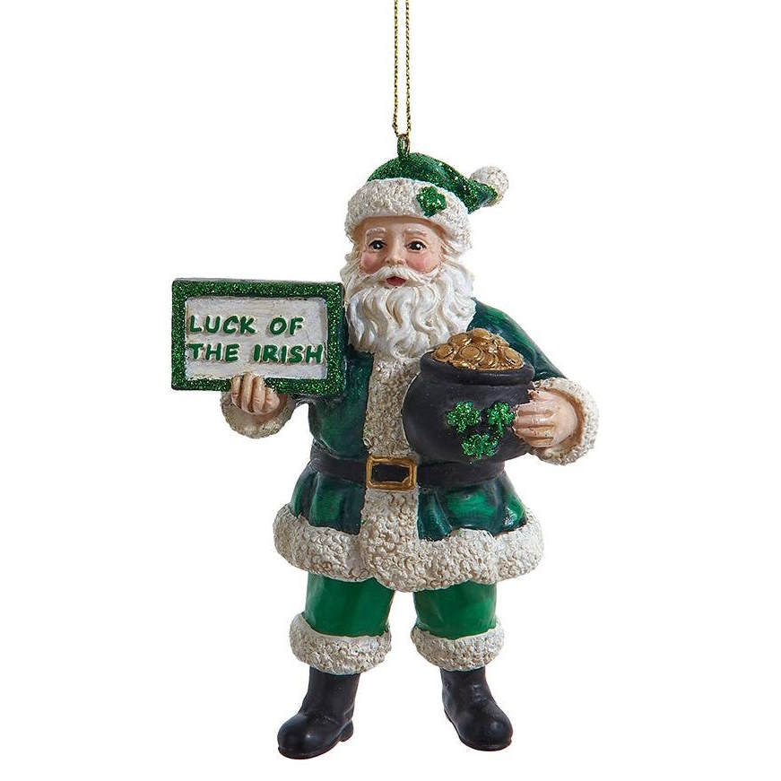 Irish Santa Ornament - Pot of Gold