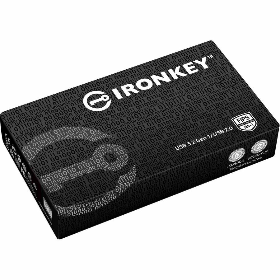 IronKey D500S 64GB USB 3.2 (Gen 1) Type A Flash Drive - 64 GB - USB 3.2 (Gen 1) Type A -