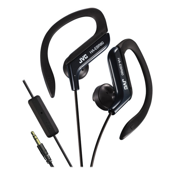 JVC HAEBR80B Sport In-Ear Ear Clip Sport Headphones with Microphone and Remote,