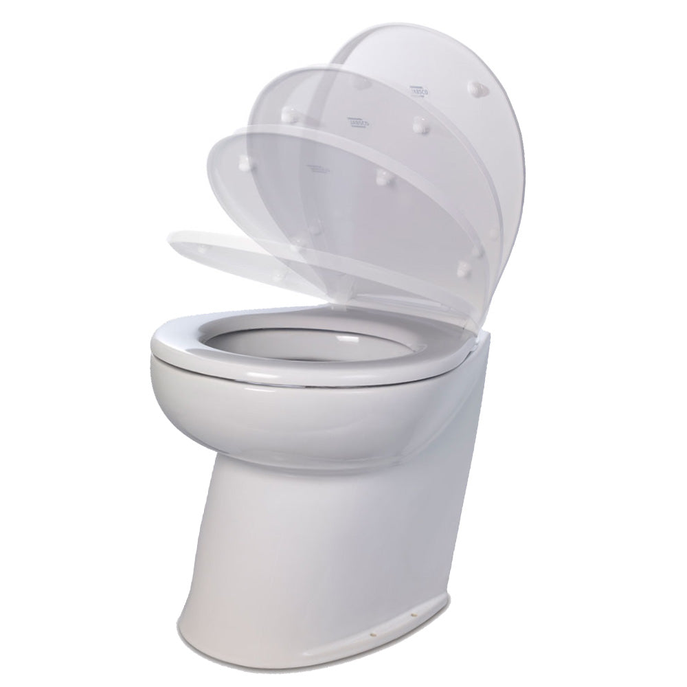 Jabsco Deluxe Flush 14" Angled Back 12V Freshwater Electric Marine Toilet w/Solenoid Valve