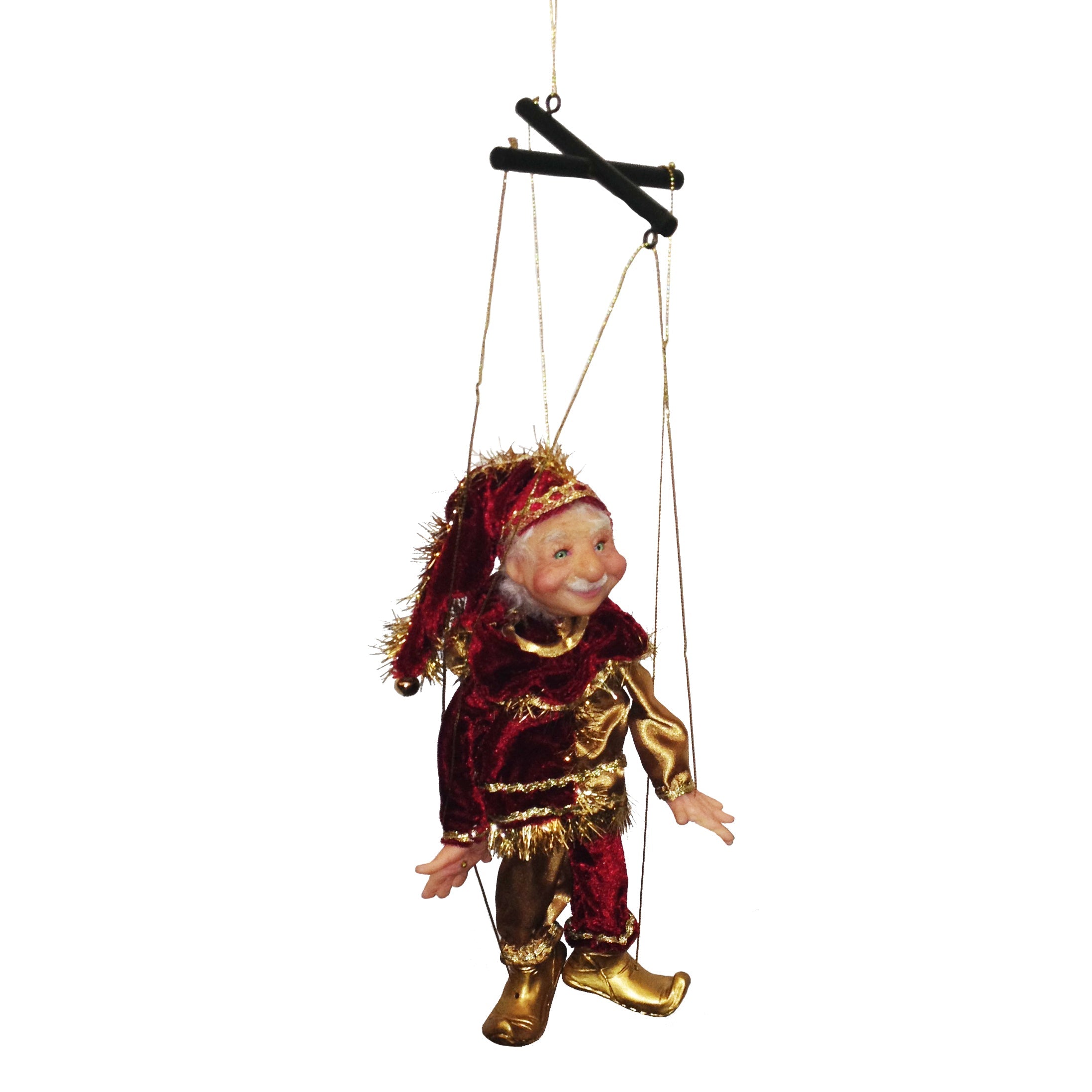 Jacqueline Kent Mini Marionette Ornament - Red and Gold