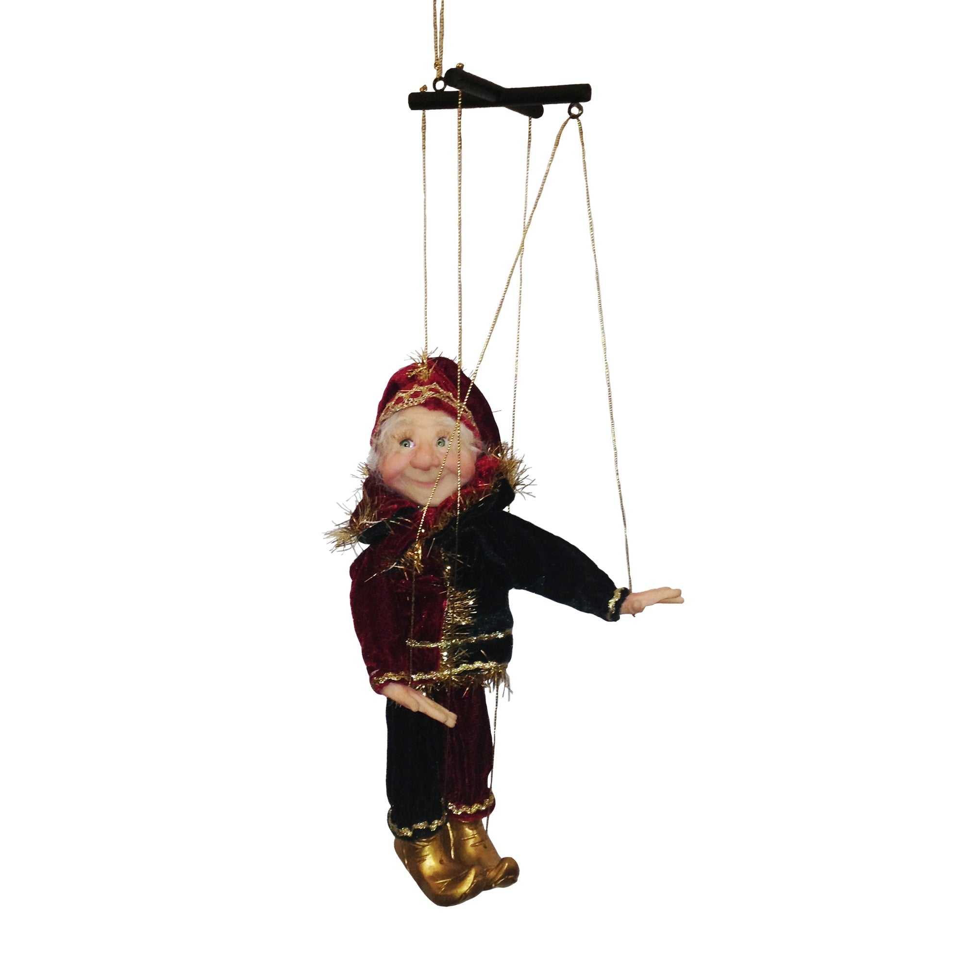 Jacqueline Kent Mini Marionette Ornament - Red and Green