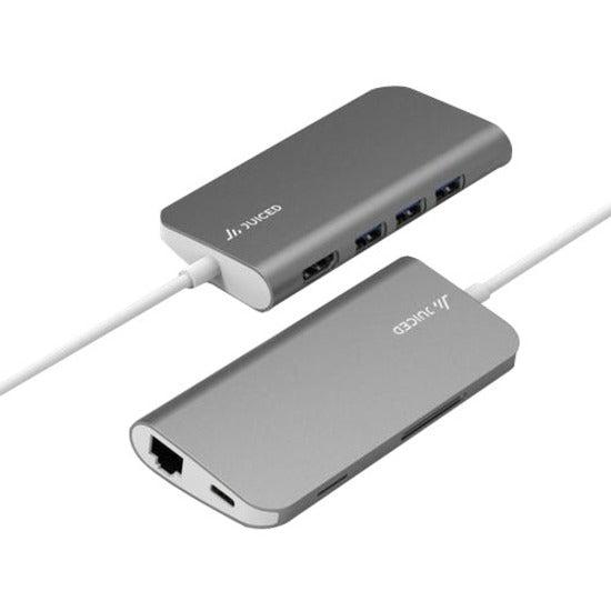 Juiced Systems BizHUB - USB-C Multiport Gigabit HDMI Adapter - Space Grey