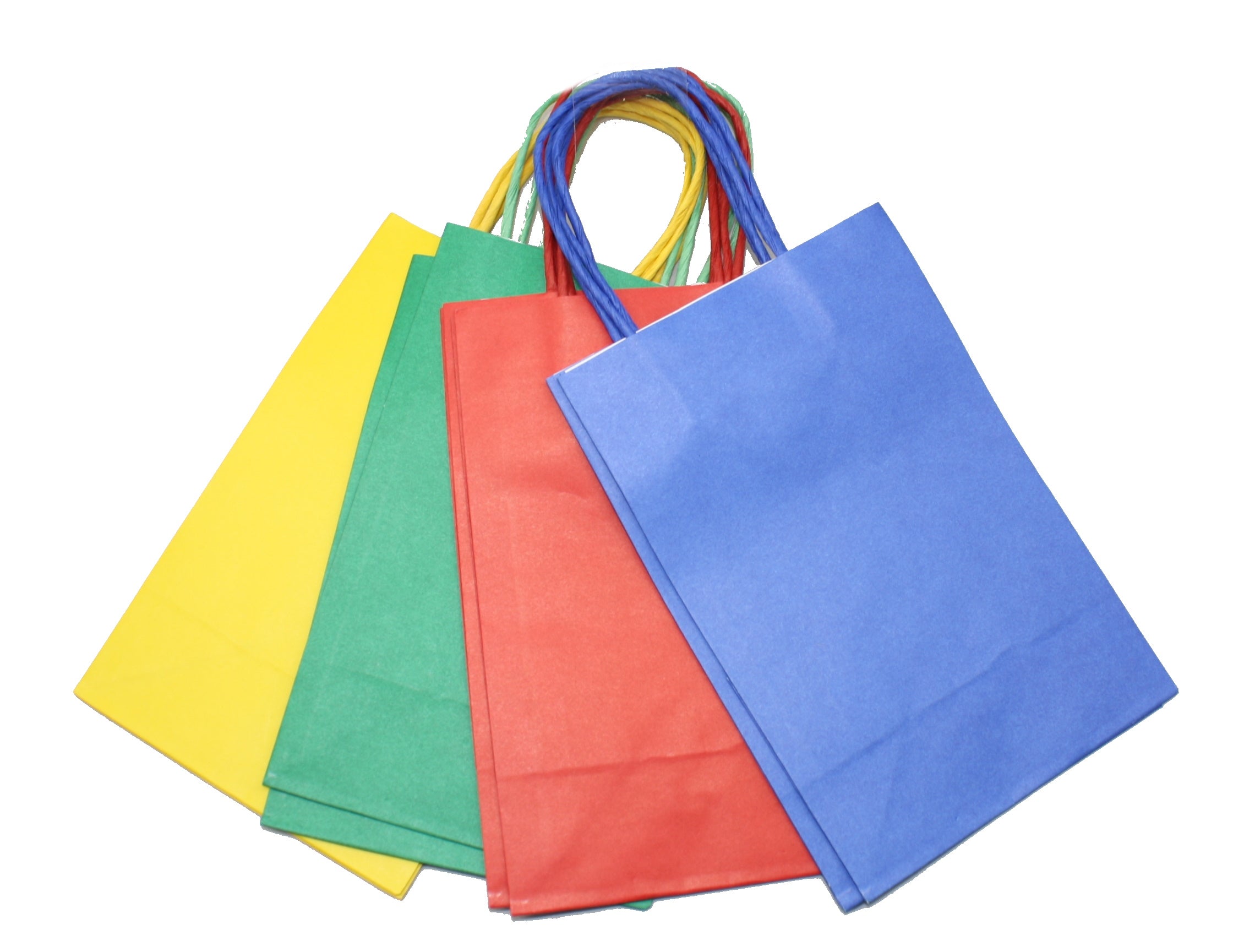 Junior Cub Primary Color Kraft Gift Bag Set of 8