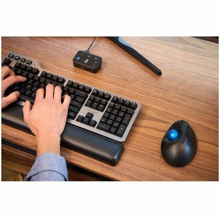 Kensington Pro Fit Ergo TB450 Trackball - Optical - Wireless - Bluetooth - 2.40 GHz - Blac