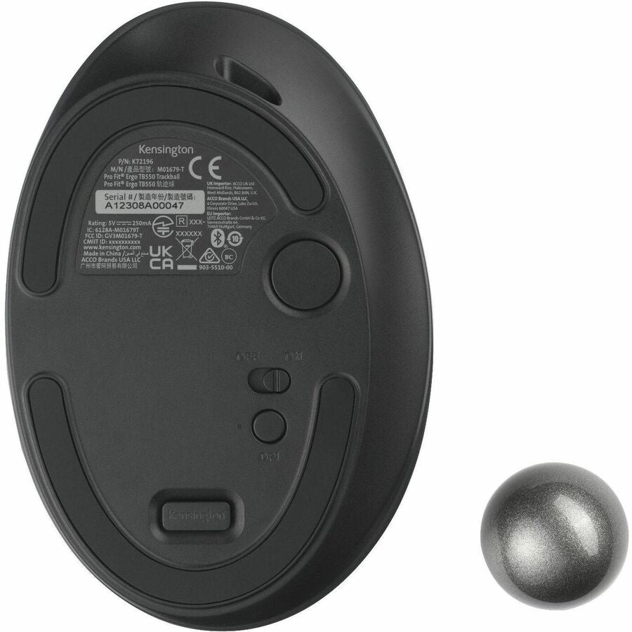 Kensington Pro Fit TB550 Mouse - Optical - Wireless - Bluetooth - 2.40 GHz - Rechargeable