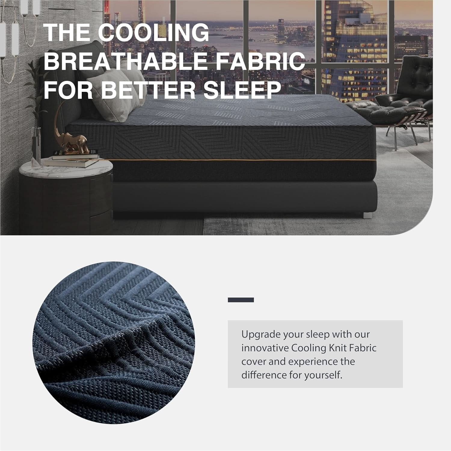 King Memory Foam Mattress Black FourteenInch Cooling Cover