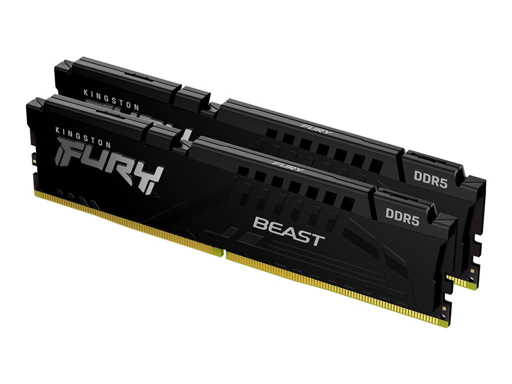 Kingston FURY Beast - DDR5 - kit - 32 GB: 2 x 16 GB - DIMM 288-pin - 6400 MHz / PC5-51200 - CL32 - 1.4 V - unbuffered - on-die KF564C32BBEK2-32