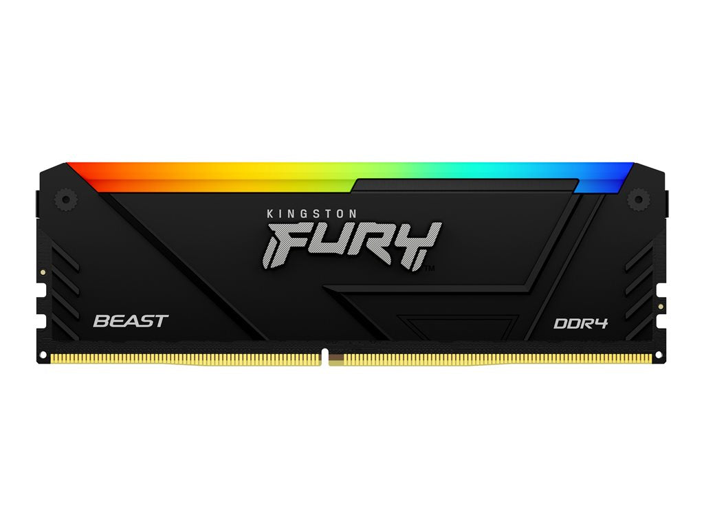 Kingston FURY Beast RGB - DDR4 - kit - 128 GB: 4 x 32 GB - DIMM 288-pin - 2666 MHz - CL16 - 1.2 V - unbuffered - on-die ECC - KF426C16BB2AK4/128
