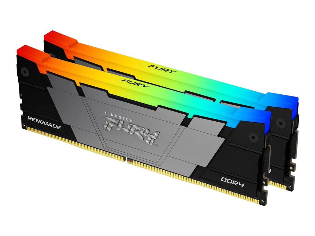 Kingston FURY Renegade RGB - DDR4 - kit - 16 GB: 2 x 8 GB - DIMM 288-pin - 4266 MHz / PC4-34100 - CL19 - 1.2 V - unbuffered - KF442C19RB2AK2/16