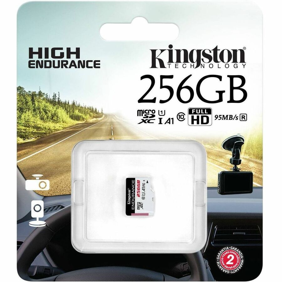 Kingston High Endurance 256 GB Class 10/UHS-I (U1) microSDXC - 1 Pack - 95 MB/s Read - 45