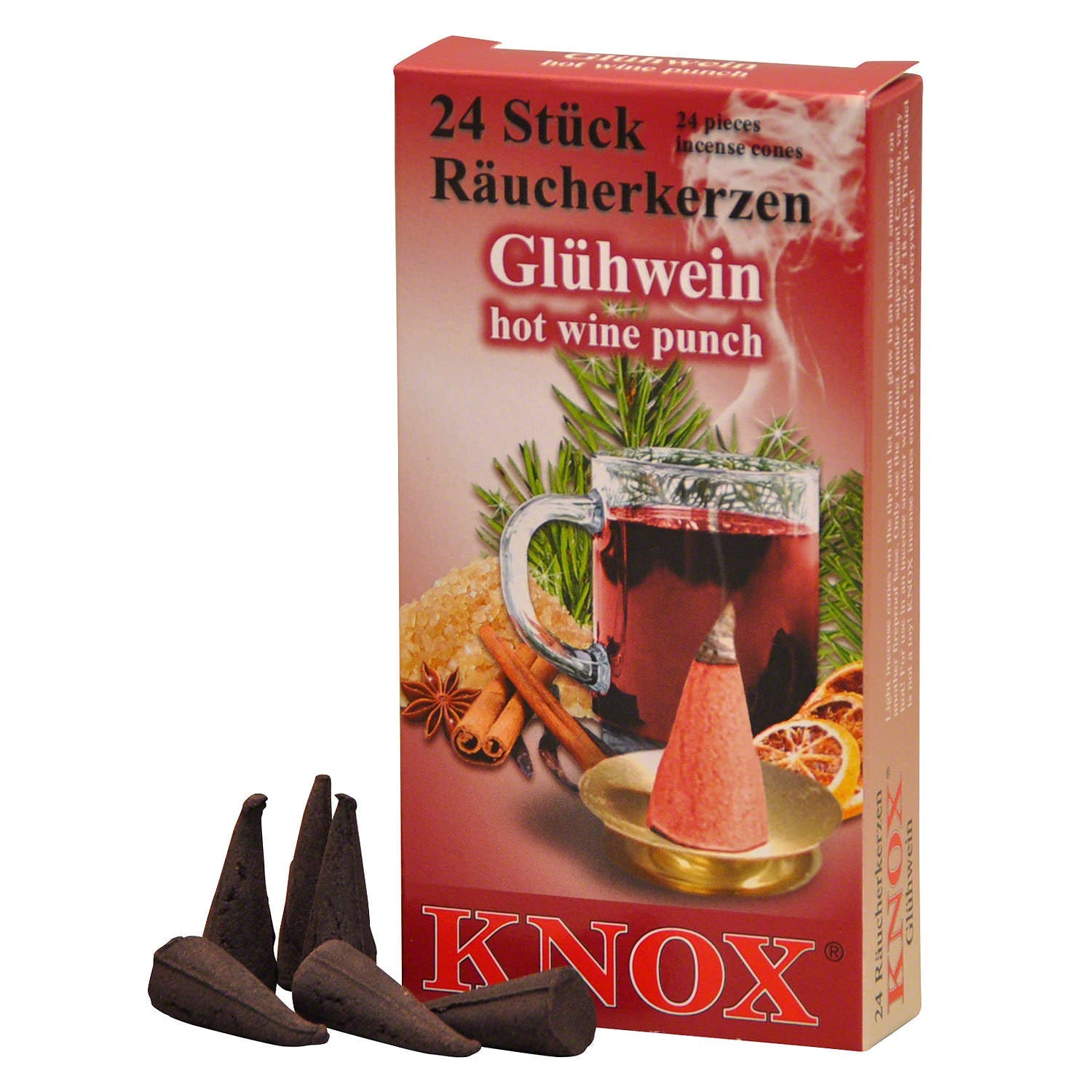 Knox German Scented Incense Cones (Pack Of 24) - Hot Wine