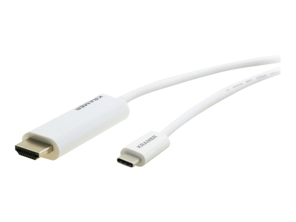 Kramer C-USBC/HM-15 - Adapter cable - 24 pin USB-C male to HDMI male - 15 ft - white - 4K60Hz support 99-97211215